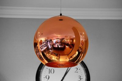 Close-up of illuminated clock