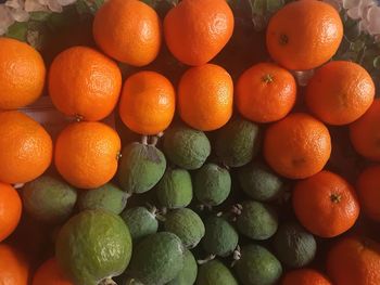 Full frame shot of oranges in market