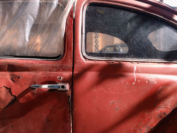 Close-up of car window