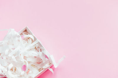 Close-up of pink flowers over white background