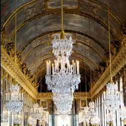 Low angle view of chandelier