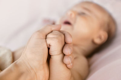 Close-up of baby sleeping