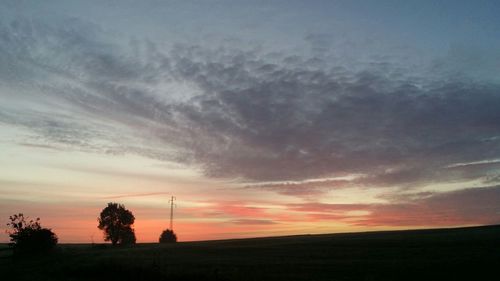 Silhouette of landscape at sunset