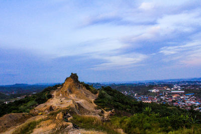 High angle view of townscape against sky