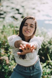 Portrait of a smiling young woman