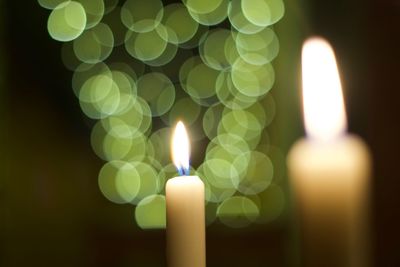 Close-up of illuminated candle