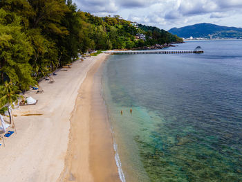 Scenic view of beach against sky