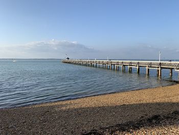 Pier over sea against sky