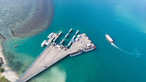 Aerial view of harbor