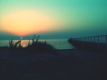 Scenic view of sea at sunset