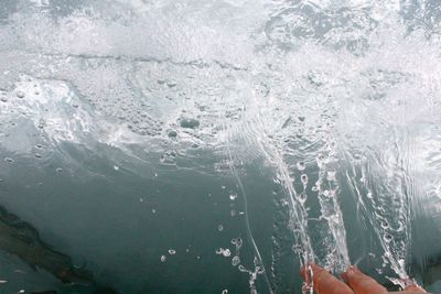 Waves splashing in water