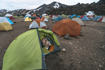 Tent city camping