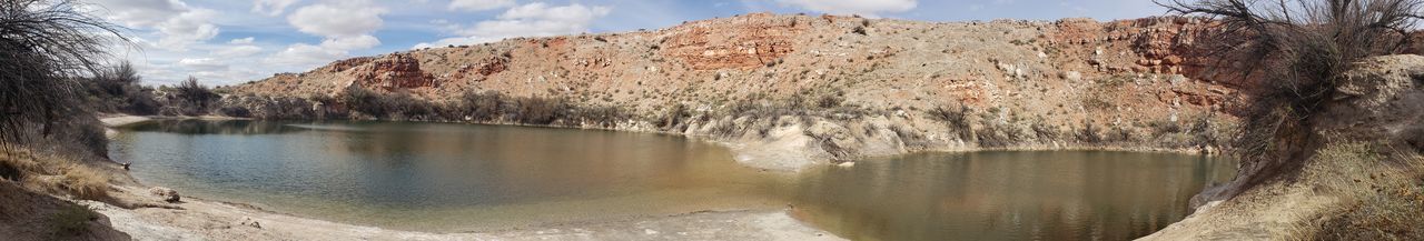 Panoramic view of lake against sky