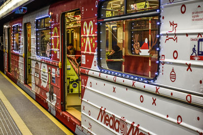 View of train at night