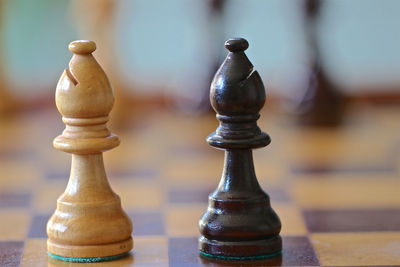 Close-up of chess pieces