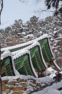 Scenic view of mountains against sky during winter