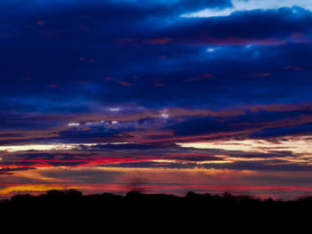 Scenic view of dramatic sky during sunset