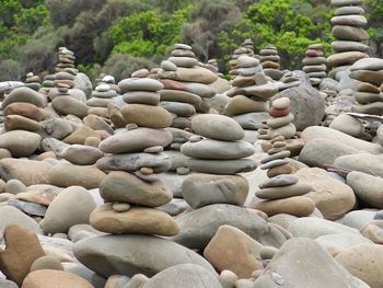 Stacks of stones in country side