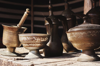 Traditional arabic metallic tableware