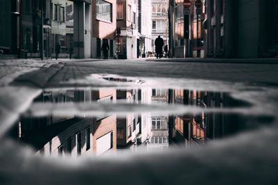 Reflection of buildings in water