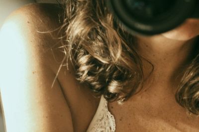 Close-up of woman with eyes closed