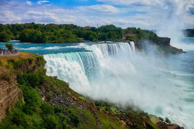 Scenic view of waterfall