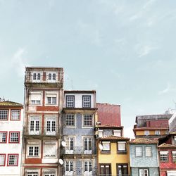 Low angle view of residential buildings against sky