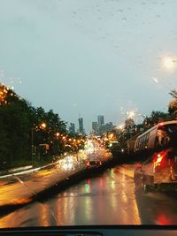 Traffic on city street at night