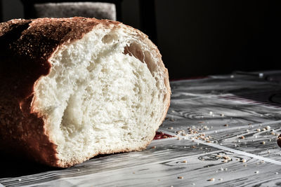 Close-up of bread on table