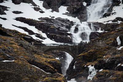 Scenic view of waterfall