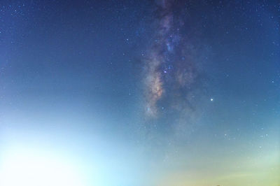 Milky way galaxy with stars and space dust in the universe, long speed exposure.