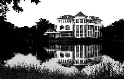 Reflection of buildings in water