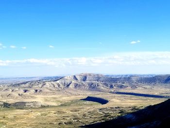 Scenic view of arid landscape against sky