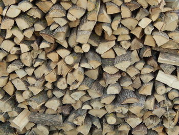 Full frame shot of firewood