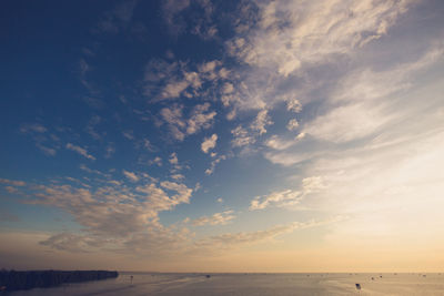 View of sea against cloudy sky