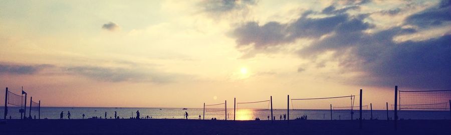 Scenic view of sea at sunset