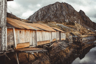 Cod drying rooms of the sund village in lofoten