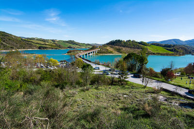 Beautiful view of cingoli lake in the marche region