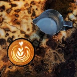 Directly above shot of coffee on table