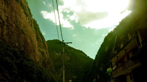 Low angle view of mountain against sky