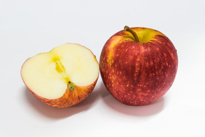 Close-up of apple against white background