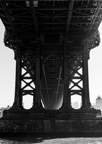 Low angle view of bridge over river