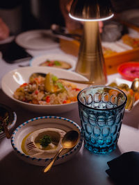 Close-up of food on table