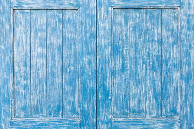 Full frame shot of blue wooden door