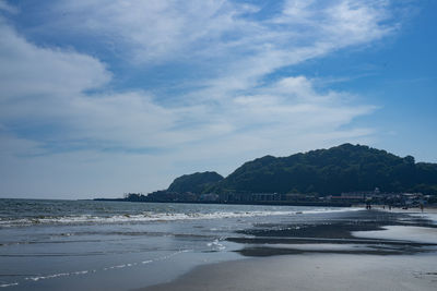 Scenic view of beach against sky