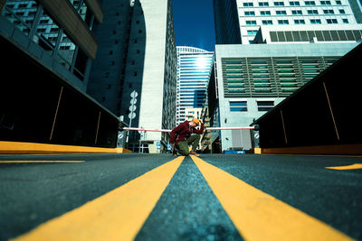 Low angle view of city street