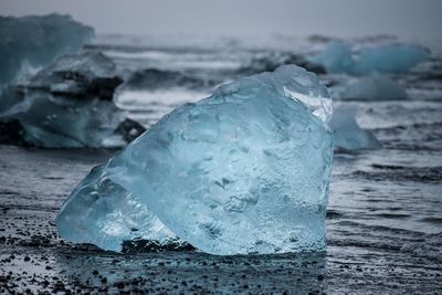 Close-up of ice crystals