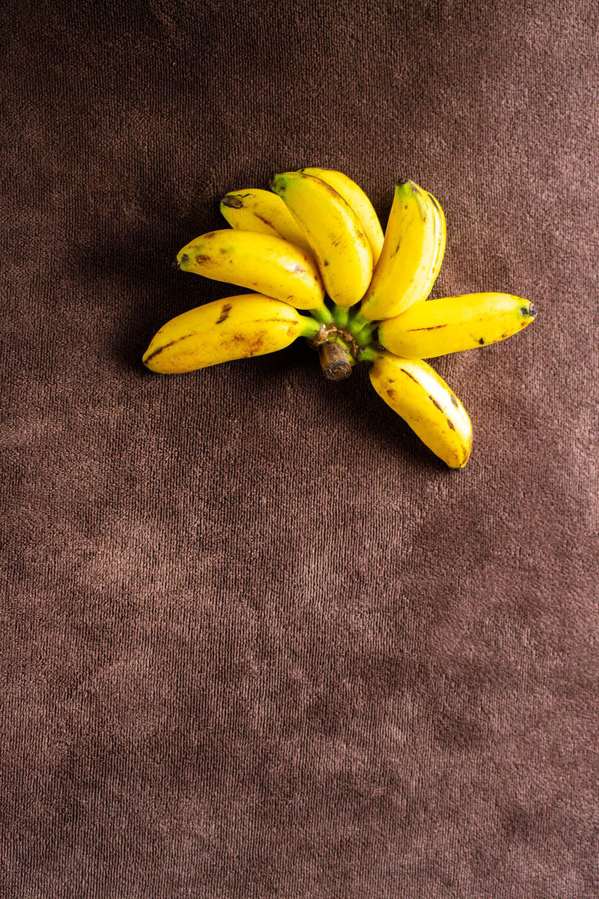 HIGH ANGLE VIEW OF YELLOW LEAF ON FLOOR