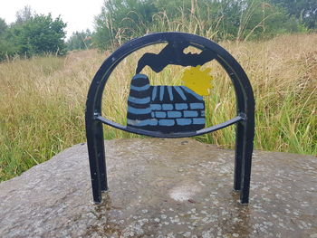 Empty bench in park