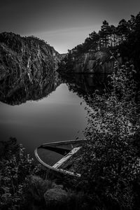 High angle view of lake against sky